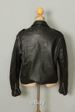 Vtg 1970s BRIMACO D-Pocket Leather Motorcycle Biker Jacket Size 40/42
