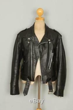 Vtg 1970s BRIMACO D-Pocket Leather Motorcycle Biker Jacket Size 40/42