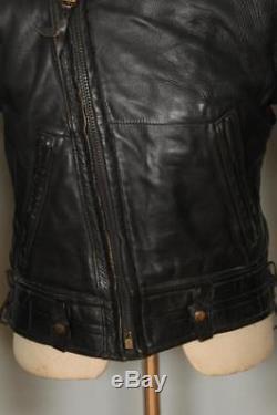 Vtg 40s Star Glove Cal Leather HORSEHIDE CHP Police Motorcycle Jacket Small