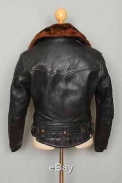 Vtg 40s Star Glove Cal Leather HORSEHIDE CHP Police Motorcycle Jacket Small