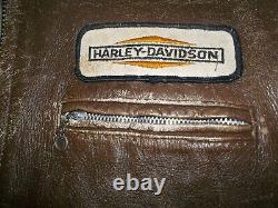 Vtg 50's-60's Brown HORSEHIDE Motorcycle CAFE RACER Leather JACKET Harley Patch