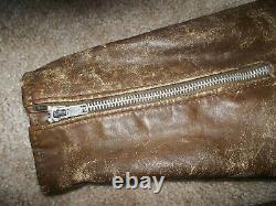 Vtg 50's-60's Brown HORSEHIDE Motorcycle CAFE RACER Leather JACKET Harley Patch