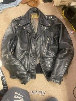 Vtg 50s 60s Mens M Grais Horsehide Leather Pocket Motorcycle Biker Jacket