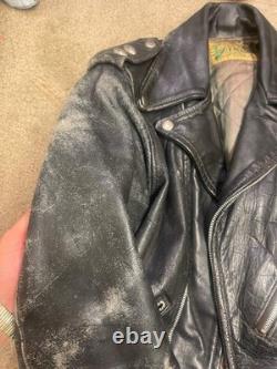 Vtg 50s 60s Mens M Grais Horsehide Leather Pocket Motorcycle Biker Jacket