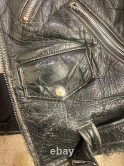 Vtg 50s 60s Mens M Grais Horsehide Leather Pocket Motorcycle Biker Jacket