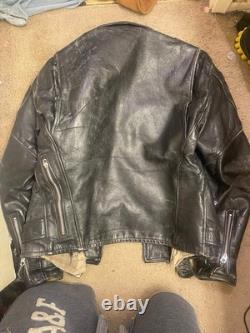 Vtg 50s 60s Mens M Grais Horsehide Leather Pocket Motorcycle Biker Jacket