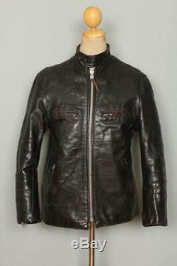 Vtg 50s BRIMACO British Cycle Leathers Cafe Racer Motorcycle Jacket Small