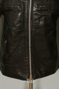 Vtg 50s BRIMACO British Cycle Leathers Cafe Racer Motorcycle Jacket Small
