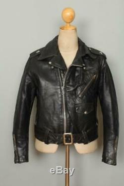 Vtg 50s DURABLE'One Star' HORSEHIDE Leather Motorcycle Biker Jacket S/M