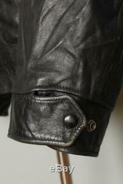 Vtg 50s TAUBERS California Horsehide Leather Police Motorcycle Jacket L/XL