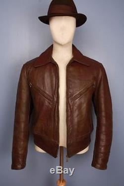 Vtg 50s WINDWARD HORSEHIDE Leather Motorcycle Sports Jacket Large