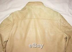 Vtg 60's BUCO J-100 Cafe Racer CREAM White Ivory LEATHER Motorcycle JACKET Sz 42