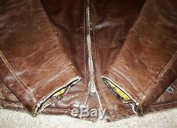 Vtg 60's SCHOTT Brown 641-141 CAFE RACER Steerhide LEATHER Motorcycle JACKET USA