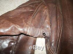 Vtg 60's SCHOTT Brown 641-141 CAFE RACER Steerhide LEATHER Motorcycle JACKET USA