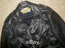 Vtg 60's SCHOTT Perfecto ONE STAR Steerhide LEATHER Motorcycle JACKET 46 XL USA