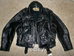 Vtg 60's SCHOTT Perfecto ONE STAR Steerhide LEATHER Motorcycle JACKET 46 XL USA