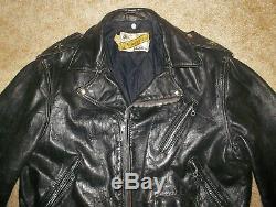 Vtg 60's SCHOTT Perfecto ONE STAR Steerhide LEATHER Motorcycle JACKET 46 XL USA