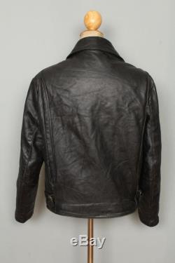 Vtg 60s BRONX British Leather Motorcycle Biker Jacket Size 40/42