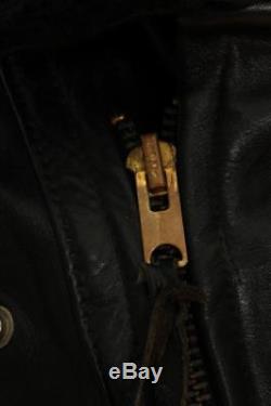 Vtg 60s Cal Leather Heavyweight HORSEHIDE CHP Police Motorcycle Jacket Medium