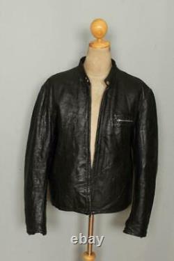 Vtg 60s HARLEY DAVIDSON Steerhide Leather Cafe Racer Motorcycle Jacket Large