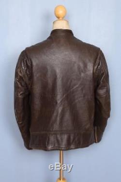 Vtg 60s SCHOTT PERFECTO Steerhide Leather Cafe Racer Motorcycle Jacket Medium