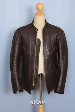 Vtg 60s SCHOTT PERFECTO Steerhide Leather Cafe Racer Motorcycle Jacket Medium
