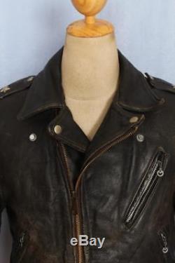 Vtg 70s SCHOTT PERFECTO'One Star' Leather Motorcycle Jacket Small/Medium