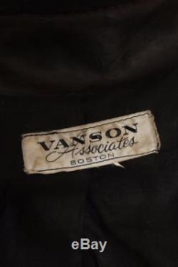 Vtg 70s VANSON ASSOCIATES Cafe Racer Leather Motorcycle Biker Jacket Medium