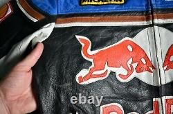Vtg 80s RED BULL Leather Racing Team Motorcycle Jacket Alpinestars Shell L/XL