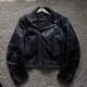 Vtg 90's Black BULLHIDE Motorcycle LEATHER JACKET Size L