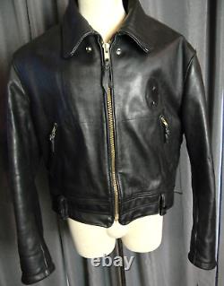 Vtg Al's Leather Jackets Ventura Ca CHP Highway Patrol Motorcycle Jacket 44L