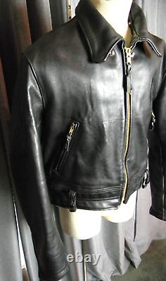 Vtg Al's Leather Jackets Ventura Ca CHP Highway Patrol Motorcycle Jacket 44L