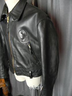 Vtg Al's Leather Jackets Ventura Ca CHP Highway Patrol Motorcycle Jacket 44L