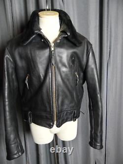 Vtg Al's Leather Jackets Ventura Ca CHP Highway Patrol Motorcycle Jacket 44L