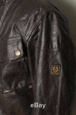 Vtg BELSTAFF 1966 Panther Black Leather Motorcycle Jacket Medium