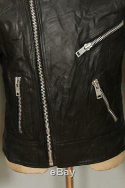 Vtg BELSTAFF Black Leather Motorcycle Biker Jacket Size Small/XSmall