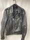 Vtg. Branded Garments Inc. Black Leather Motorcycle Jacket U. S. A. Size 42