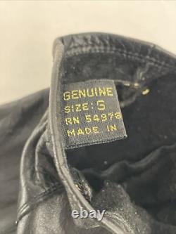 Vtg. Branded Garments Inc. Black Leather Motorcycle Jacket U. S. A. Size 42