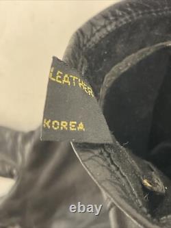 Vtg. Branded Garments Inc. Black Leather Motorcycle Jacket U. S. A. Size 42