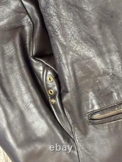 Vtg Brooks Brown Leather Cafe Racer Biker Motorcycle Jacket Mens Medium Cafe