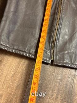 Vtg Brooks Brown Leather Cafe Racer Biker Motorcycle Jacket Mens Medium Cafe