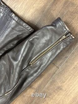 Vtg Brooks Brown Leather Cafe Racer Biker Motorcycle Jacket Mens Medium Cafe