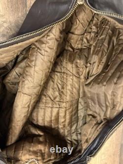 Vtg Brooks Brown Leather Cafe Racer Biker Motorcycle Jacket Mens Medium Cafe
