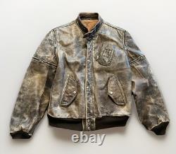 Vtg Distressed Hein Gericke Leather Motorcycle Jacket Multi Sleeve Length