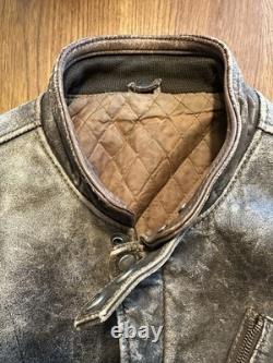 Vtg Distressed Hein Gericke Leather Motorcycle Jacket Multi Sleeve Length