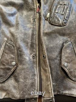Vtg Distressed Hein Gericke Leather Motorcycle Jacket Multi Sleeve Length