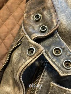 Vtg Distressed Hein Gericke Leather Motorcycle Jacket Multi Sleeve Length