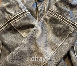 Vtg Distressed Hein Gericke Leather Motorcycle Jacket Multi Sleeve Length