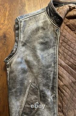 Vtg Distressed Hein Gericke Leather Motorcycle Jacket Multi Sleeve Length