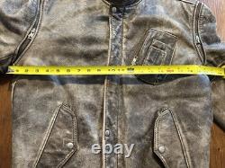 Vtg Distressed Hein Gericke Leather Motorcycle Jacket Multi Sleeve Length